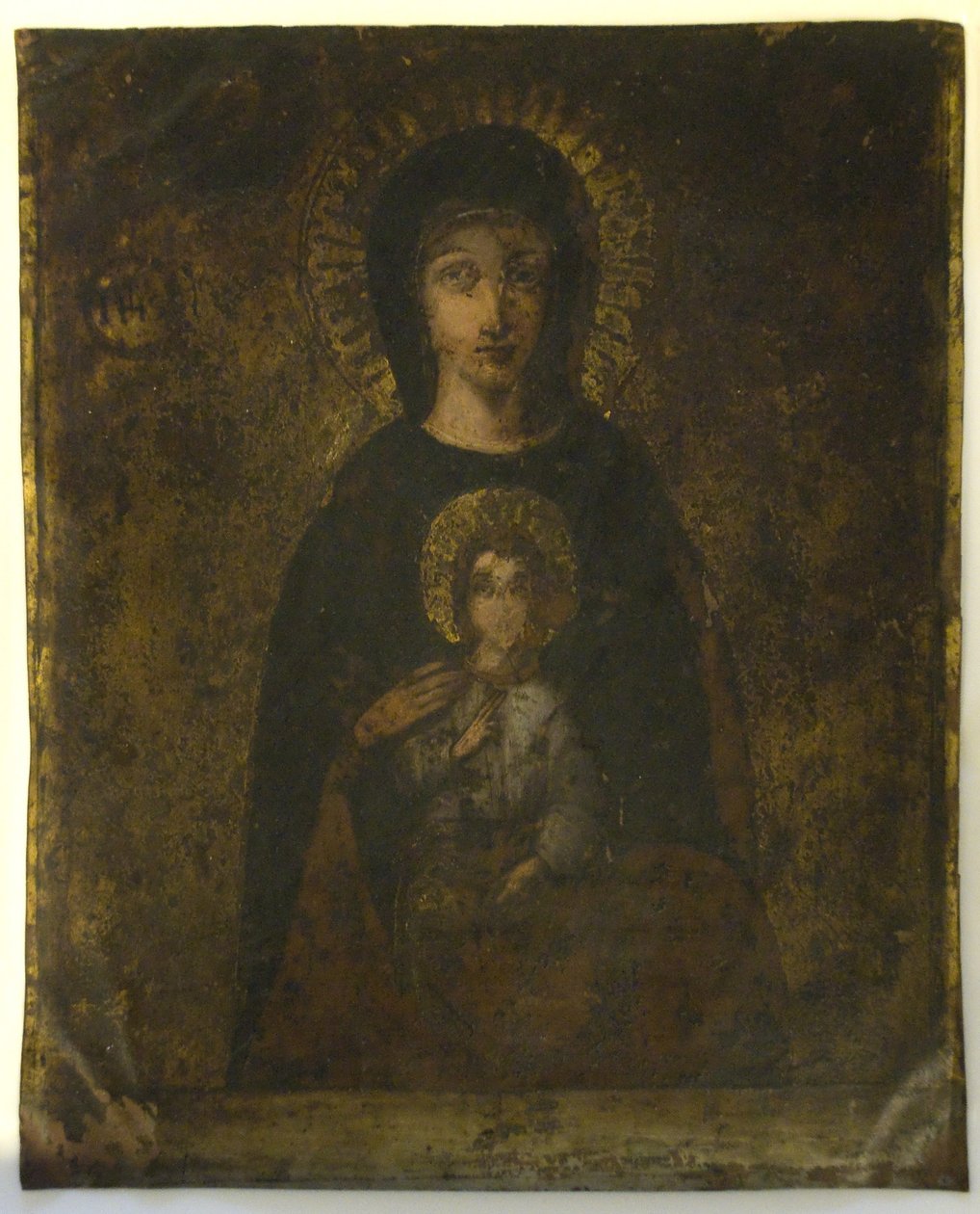 Çarmıha Gerilme (Madonna On Verso) (bakır üzerine yağlı boya) by School Spanish