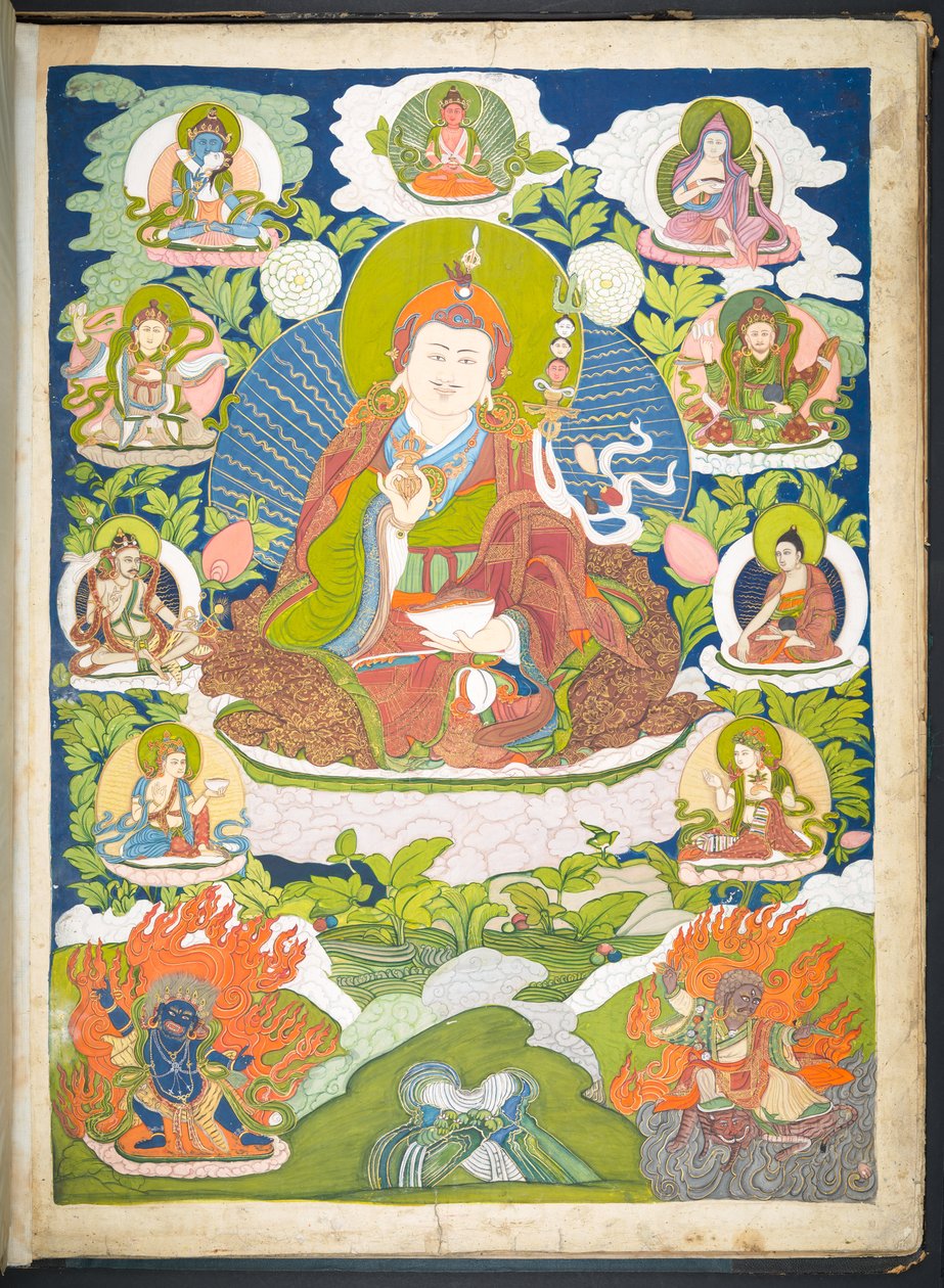 Ekle. Veya. 3048    Tibetli bir sanatçının Tibet tanrılarını tasvir eden 12 çiziminden biri, muhtemelen Lhasa