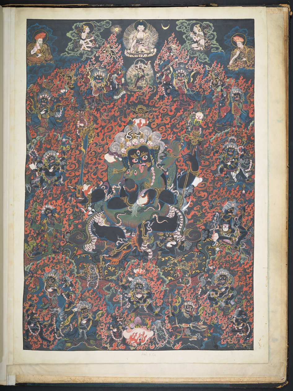 Ekle. Veya. 3051    Tibetli bir sanatçının Tibet tanrılarını tasvir eden 12 çiziminden biri, muhtemelen Lhasa