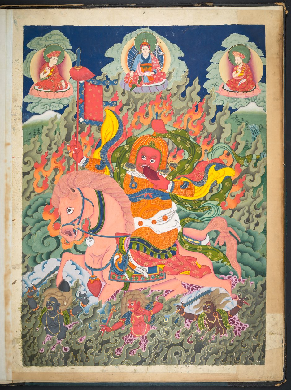 Ekle. Veya. 3053    Tibetli bir sanatçının Tibet tanrılarını tasvir eden 12 çiziminden biri, muhtemelen Lhasa