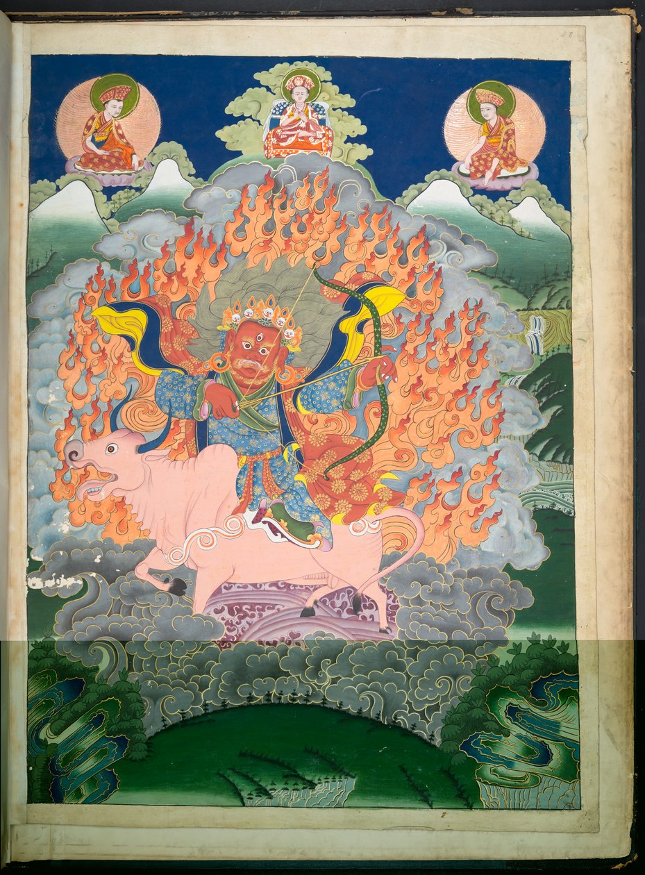Ekle. Veya. 3054    Tibetli bir sanatçının Tibet tanrılarını tasvir eden 12 çiziminden biri, muhtemelen Lhasa