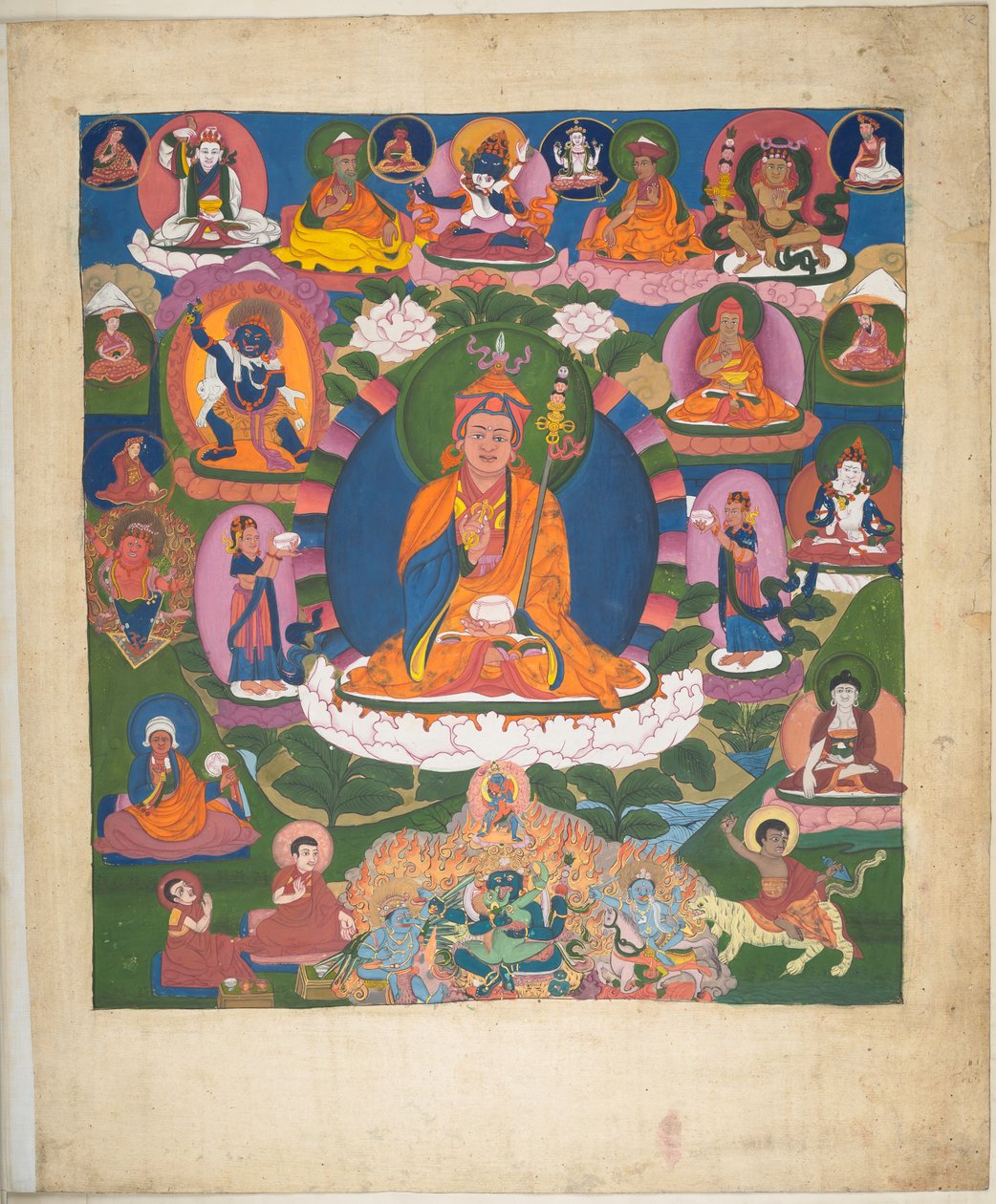 Ekle. Veya. 3058    Tibetli bir sanatçının Tibet tanrılarını tasvir eden 12 çiziminden biri, muhtemelen Lhasa