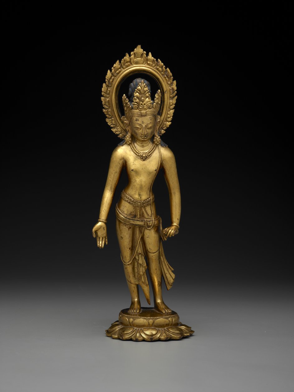 Padmapani, 8. veya –9. yüzyıl (altın yaldızlı bronz) by School Tibetan