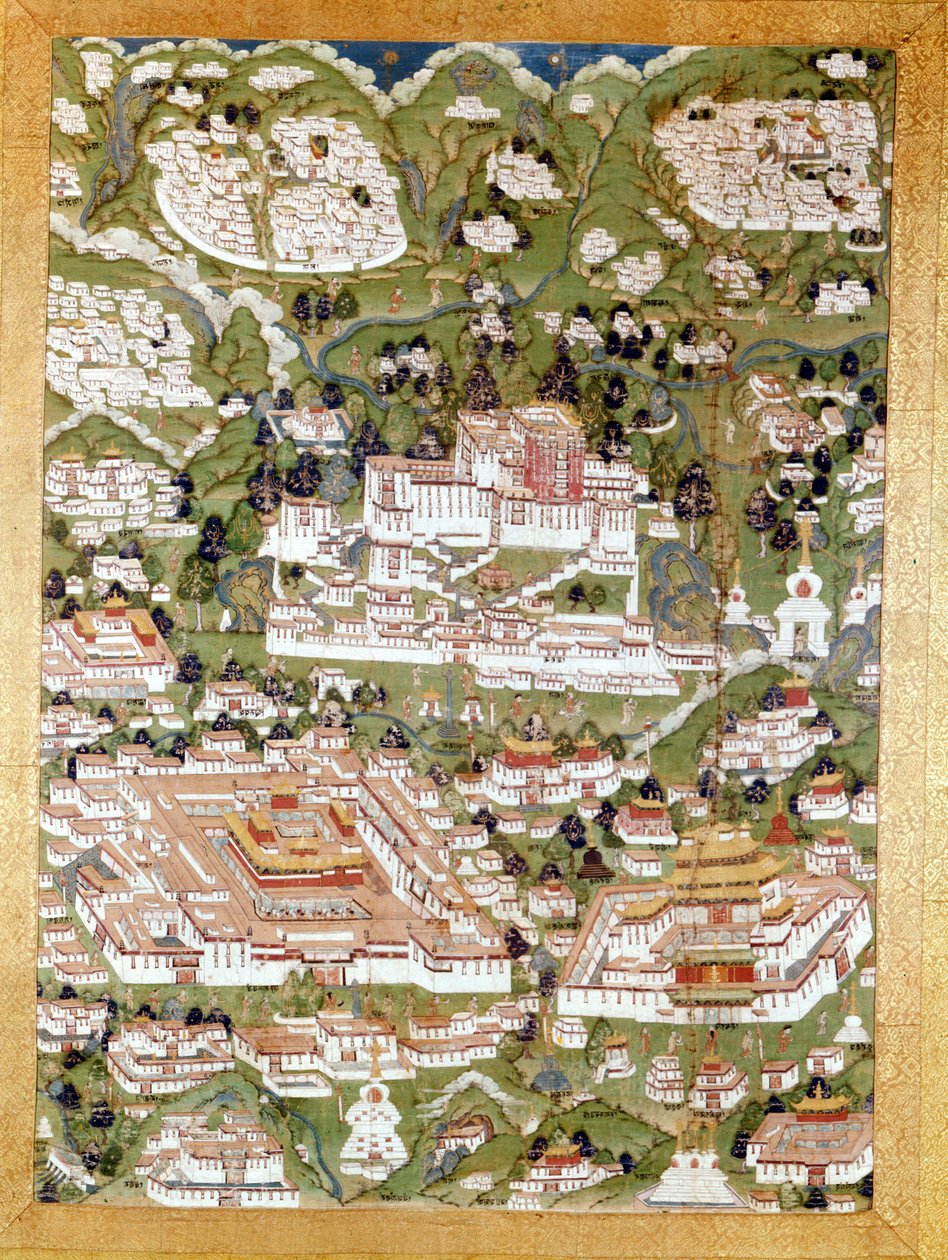 Lhasa şehrinin temsili, Tibet Thai-Ka, Guimet Müzesi, Paris by School Tibetan