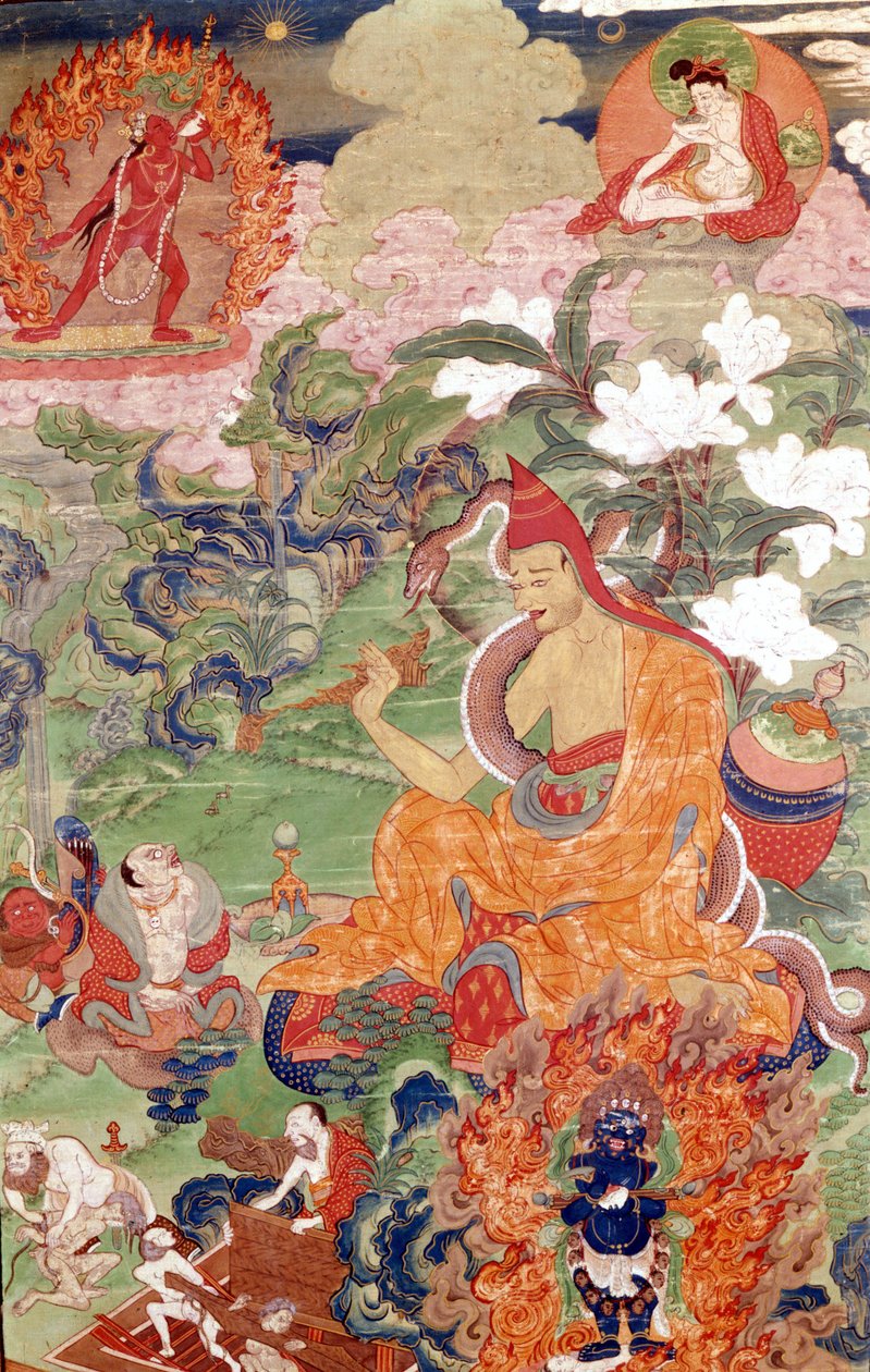 Büyücü Abhayakava, Bengal, Tibetli Thai-Ka, Musée Guimet, Paris by School Tibetan