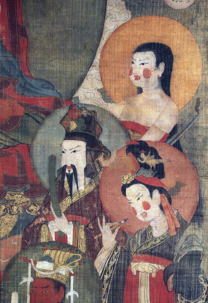 Tibet kültürü: Gezegen İlahları ile çevrili Tejaprabha Buddha. İpek üzerine tempera, boyut : 104x67, Erken 12. yüzyıl, Devlet İnziva Yeri, St. Petersburg by School Tibetan
