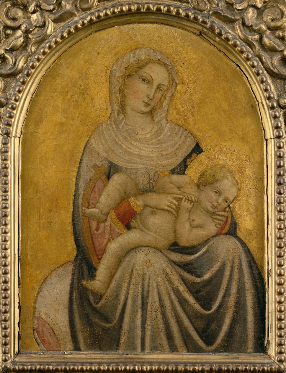 Bakire ve Çocuk, c.1420 (panelde tempera) by School Tuscan