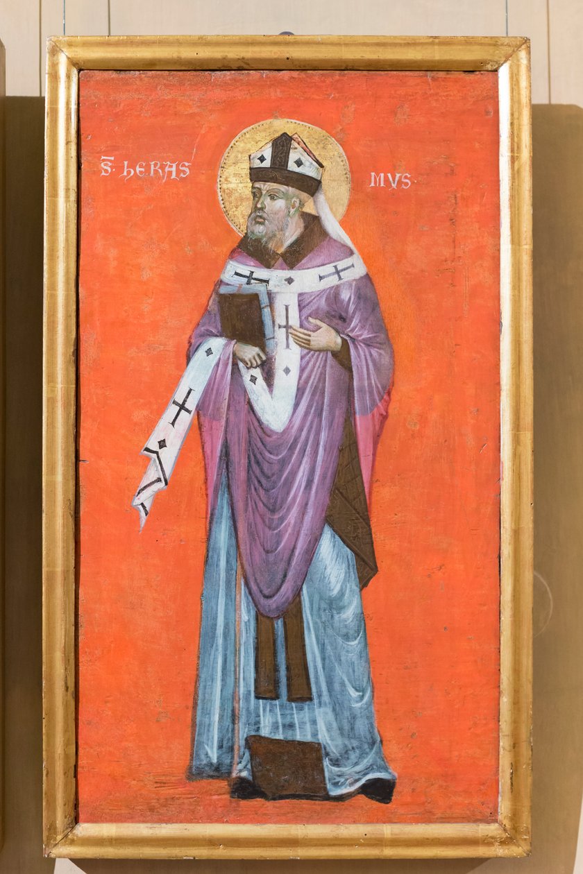 Aziz Erasmus, Venedikli Bizans ressamı, 4. yüzyılın ilk yarısı (panel üzerine yağlıboya) by School Veneto Byzantine