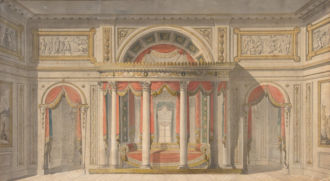 Yatak Odası Tasarımı, 1785-1838. by School of Charles Percier