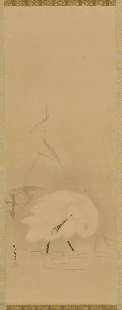 Bir kaşıkçı ve su otu, Edo dönemi, 17. yüzyılın ortaları. by School of Kano Tan