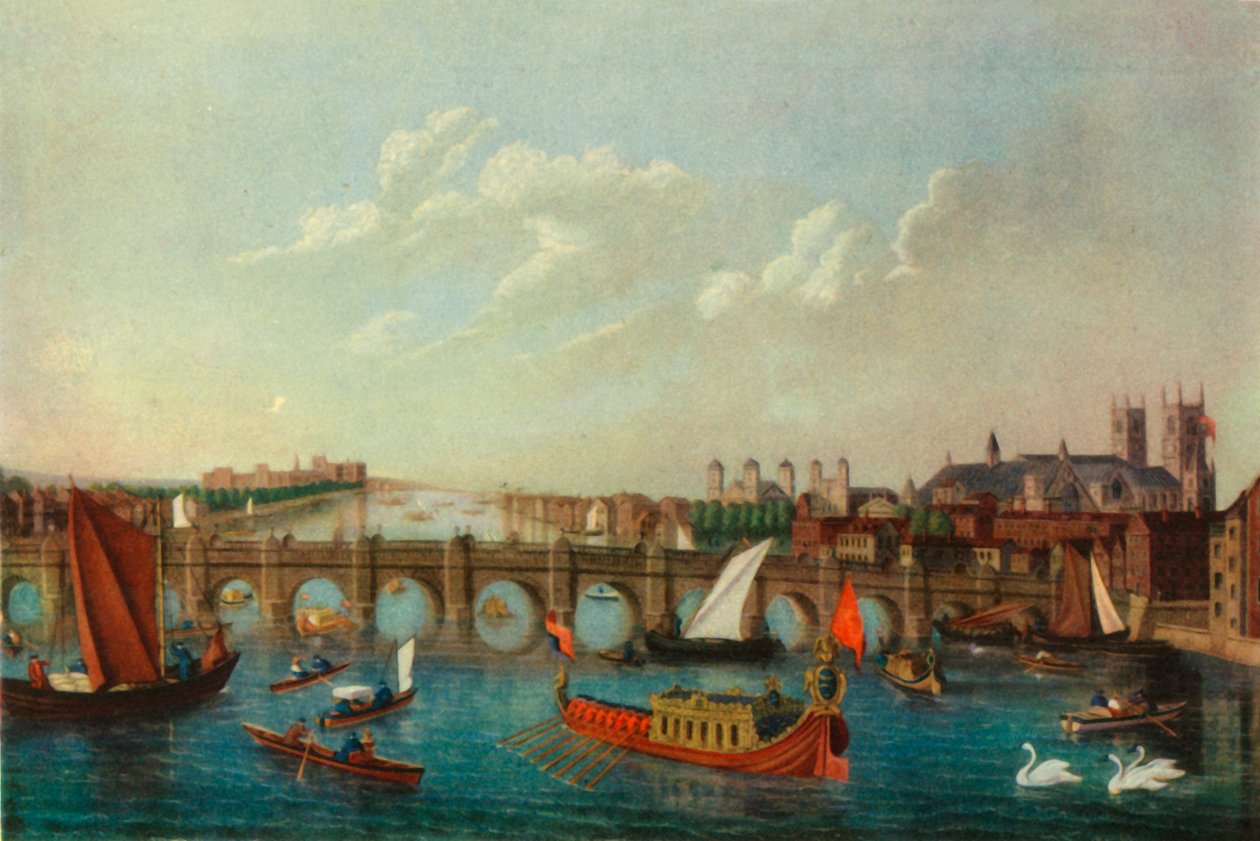 Thames Nehri üzerindeki Kraliyet Mavnası, Londra, c1751, 1947. by School of Samuel Scott