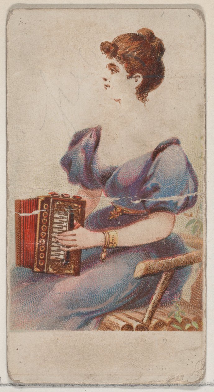 Akordeon, Duke marka sigaralar için Musical Instruments N82 serisinden, 1888., 1888. by Schumacher and Ettlinger