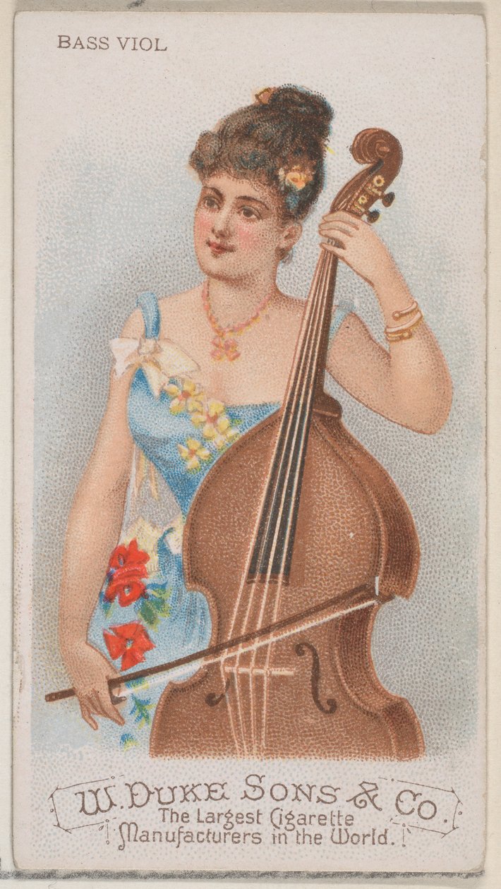 Bas Viol, Duke marka sigaralar için Musical Instruments N82 serisinden, 1888., 1888. by Schumacher and Ettlinger