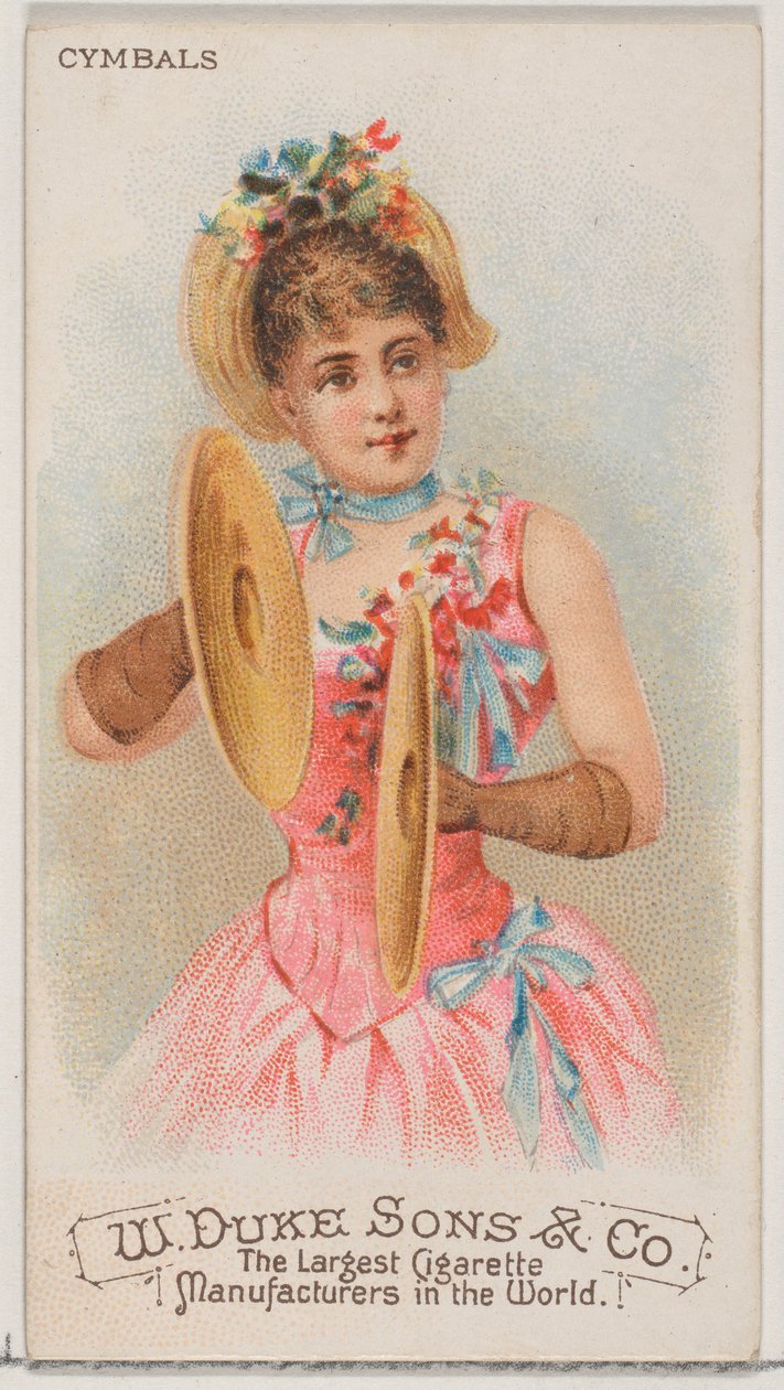 Duke marka sigaralar için Musical Instruments N82 serisinden ziller, 1888., 1888. by Schumacher and Ettlinger