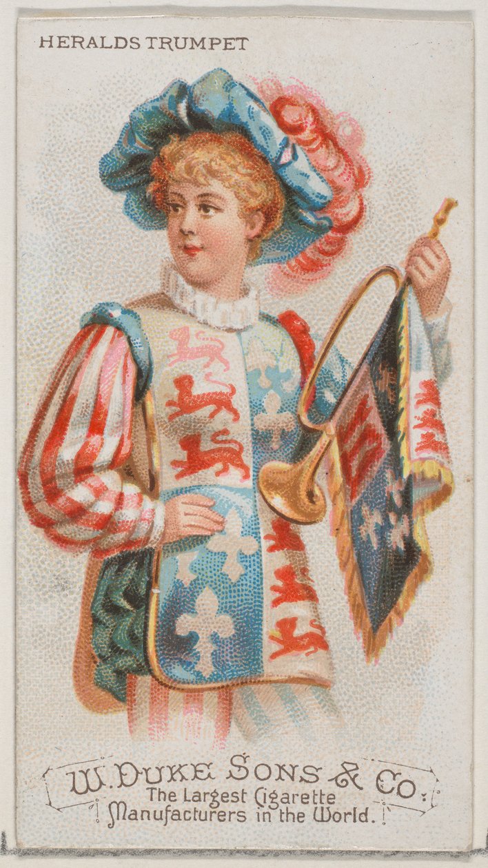 Heralds Trompet, Duke marka sigaralar için Musical Instruments N82 serisinden, 1888., 1888. by Schumacher and Ettlinger