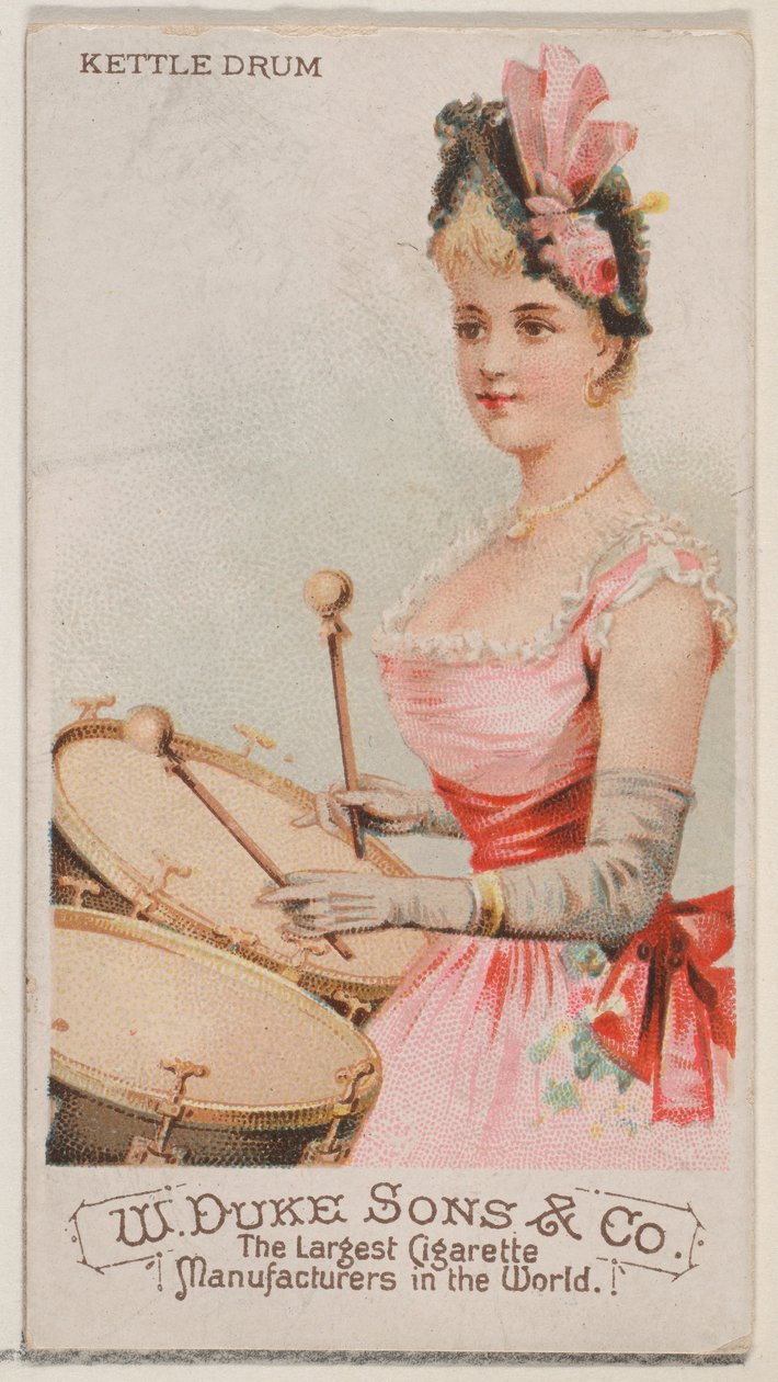 Duke marka sigaralar için Musical Instruments N82 serisinden Kettle Drum, 1888., 1888. by Schumacher and Ettlinger
