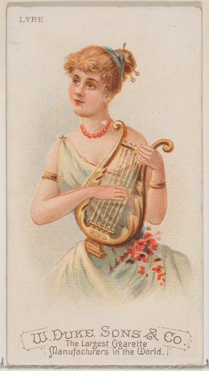 Lyre, Duke marka sigaralar için Musical Instruments N82 serisinden, 1888., 1888. by Schumacher and Ettlinger