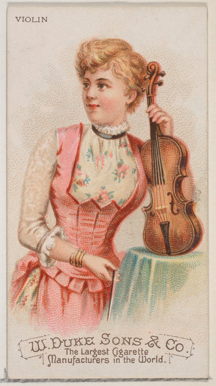 Keman, Duke marka sigaralar için Musical Instruments N82 serisinden, 1888., 1888. by Schumacher and Ettlinger