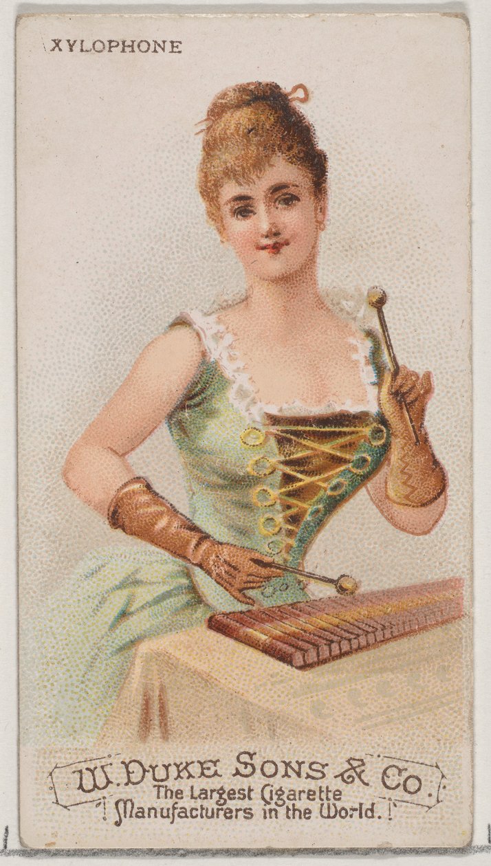 Duke marka sigaralar için Musical Instruments N82 serisinden ksilofon, 1888., 1888. by Schumacher and Ettlinger