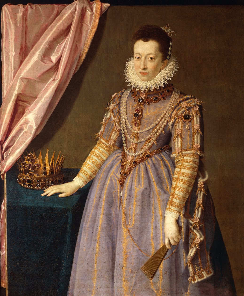 Büyük Dük Ferdinando I de 'Medici'nin eşi Lorraine'li Christine'in portresi (resim) by Scipione (1550 98) Pulzone