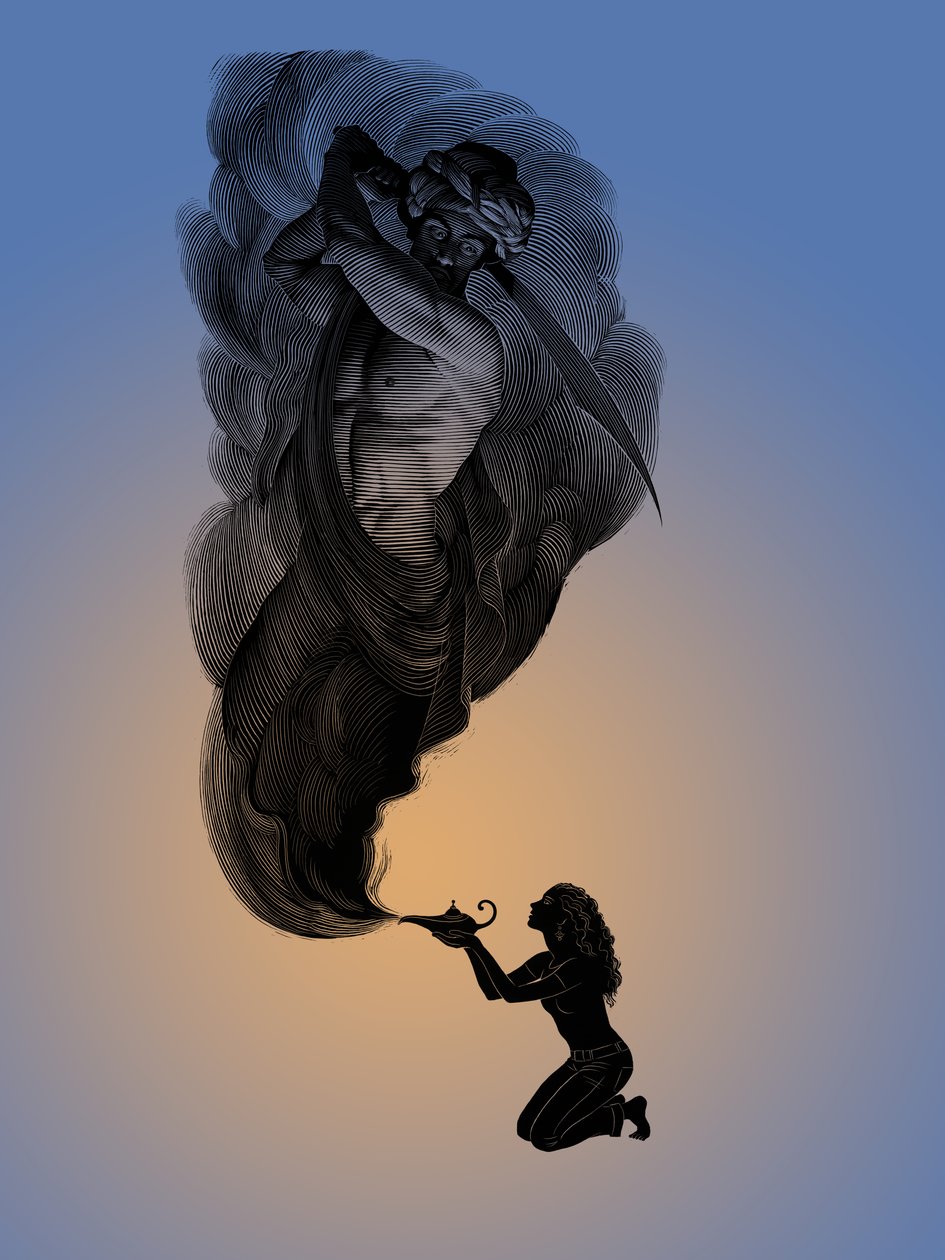 1001, 2006 (karalama tahtası, dijital olarak renklendirilmiş) by Scott McKowen