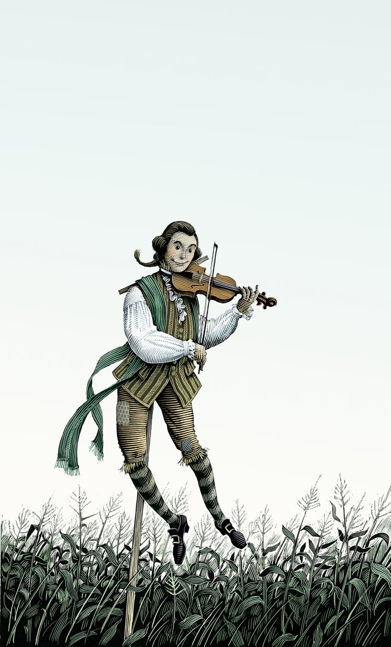 Barok Keman Korkuluk, 2006 (karalama tahtası, dijital olarak renklendirilmiş) by Scott McKowen