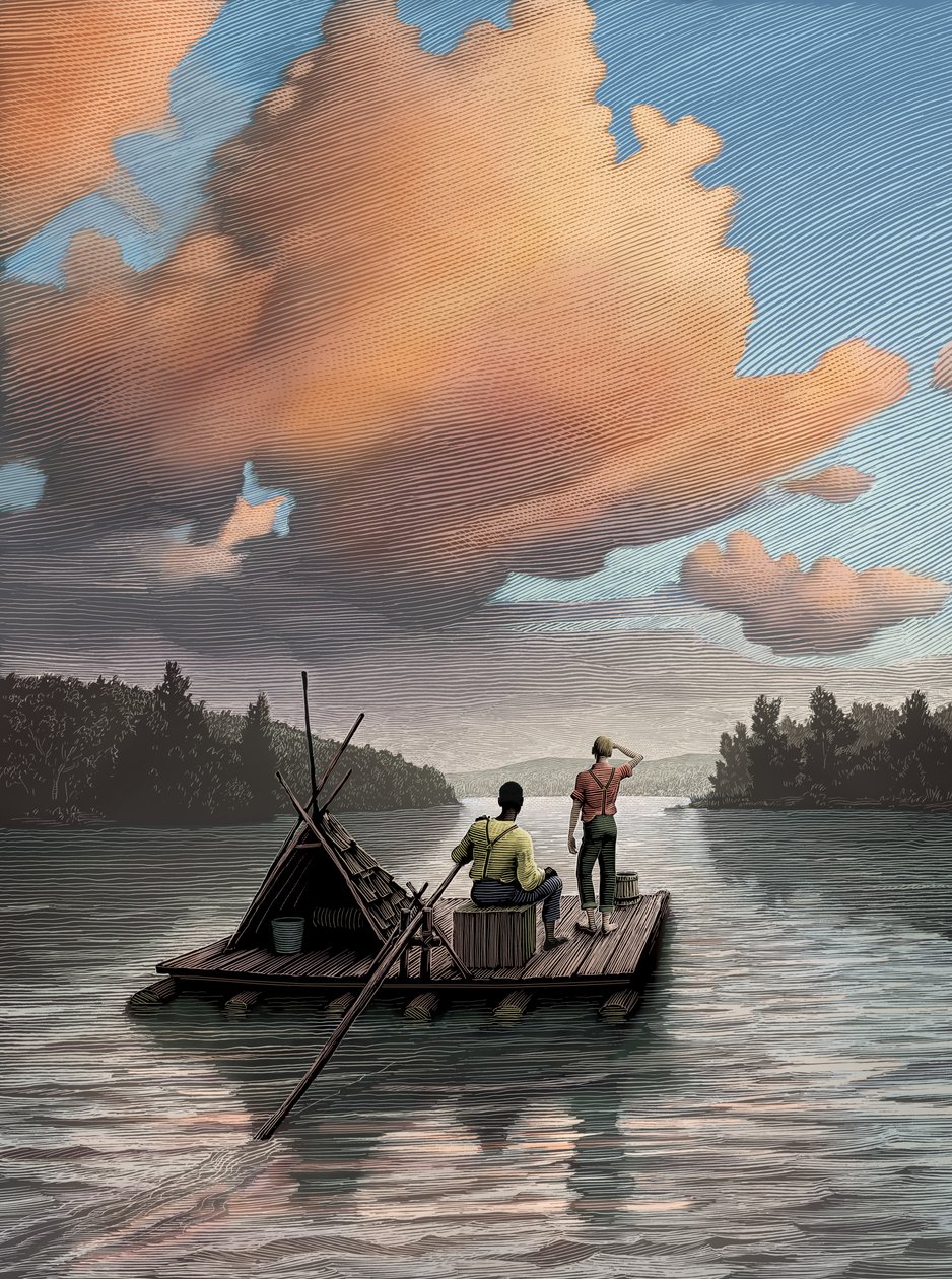 Huckleberry Finn, 2006 (karalama tahtası, dijital olarak renklendirilmiş) by Scott McKowen