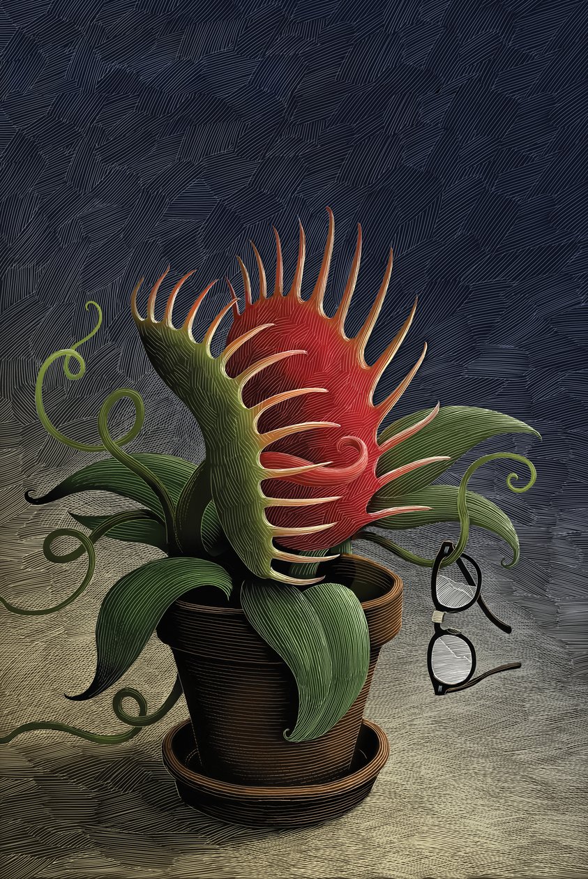 Little Shop of Horrors, 2015 (karalama tahtası, dijital olarak renklendirilmiş) by Scott McKowen