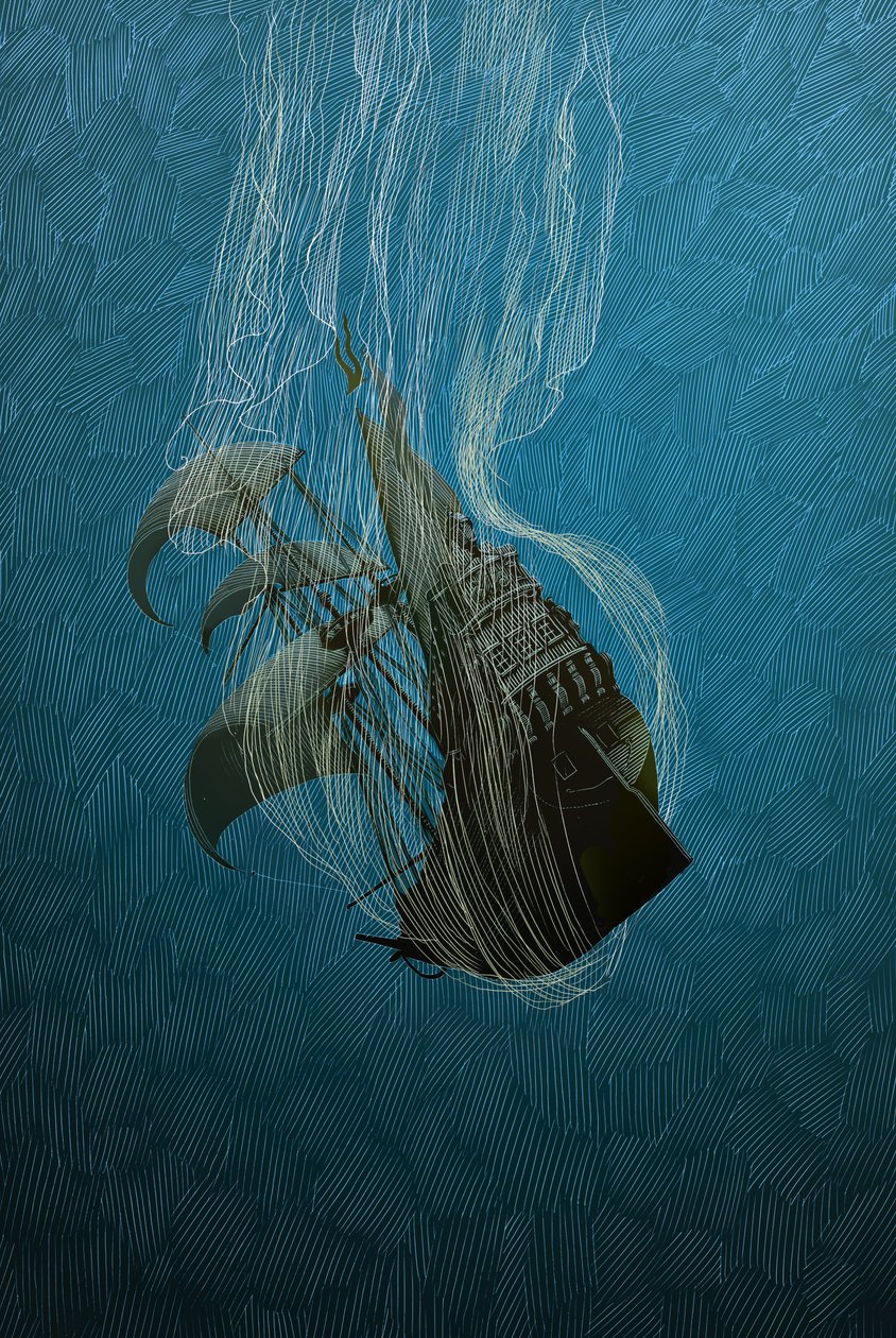 The Tempest, 2014 (karalama tahtası, dijital olarak renklendirilmiş) by Scott McKowen