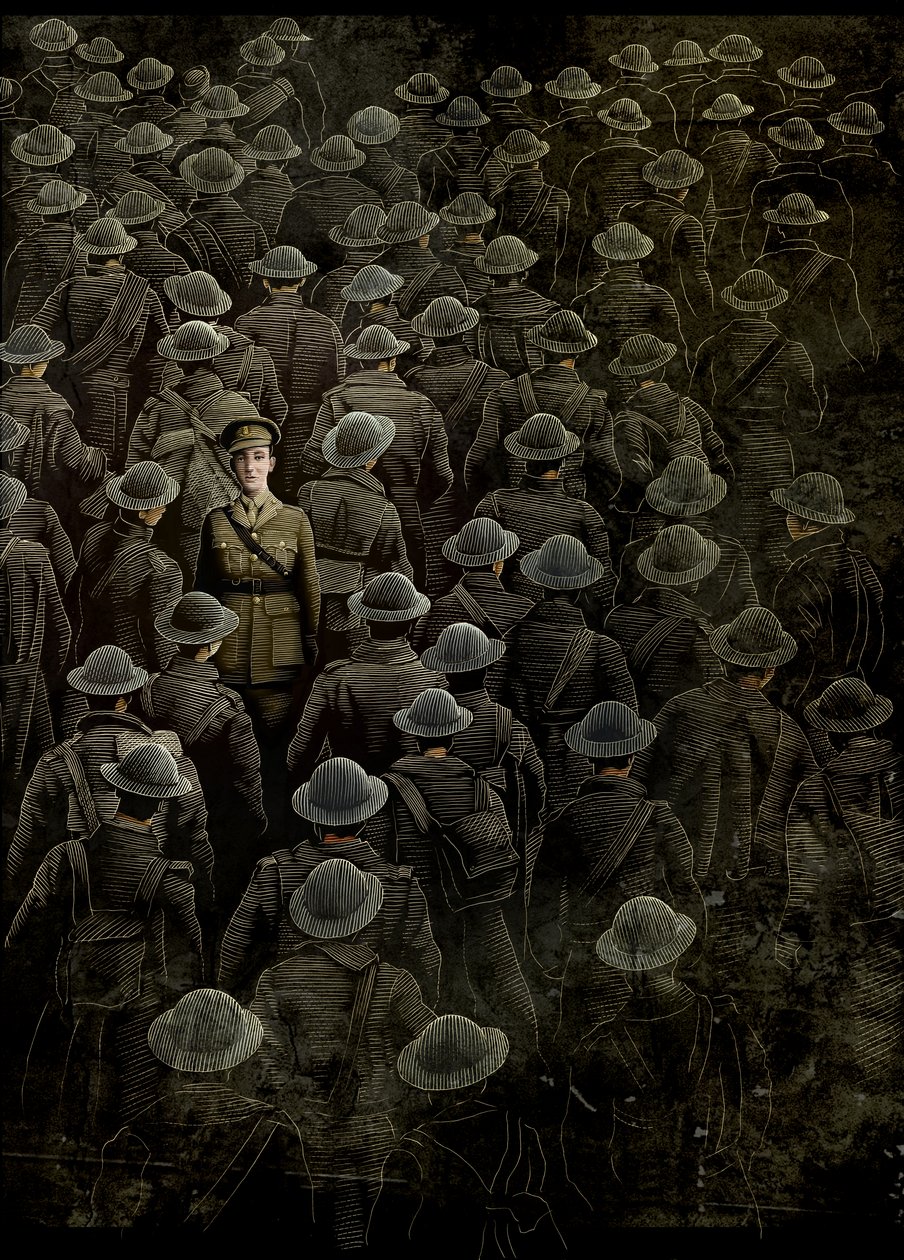 The Wars, 2018 (karalama tahtası, dijital olarak renklendirilmiş) by Scott McKowen