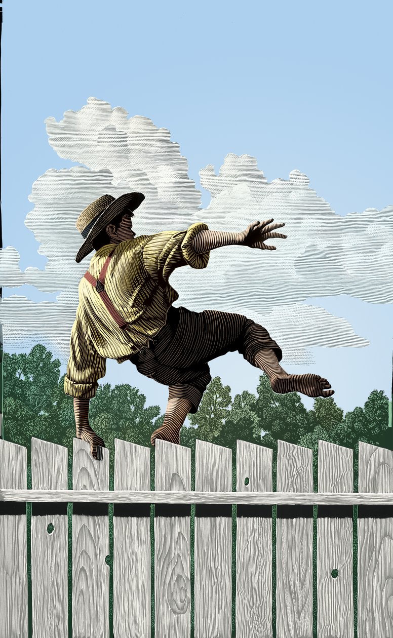 Tom Sawyer, 2004 (karalama tahtası, dijital olarak renklendirilmiş) by Scott McKowen