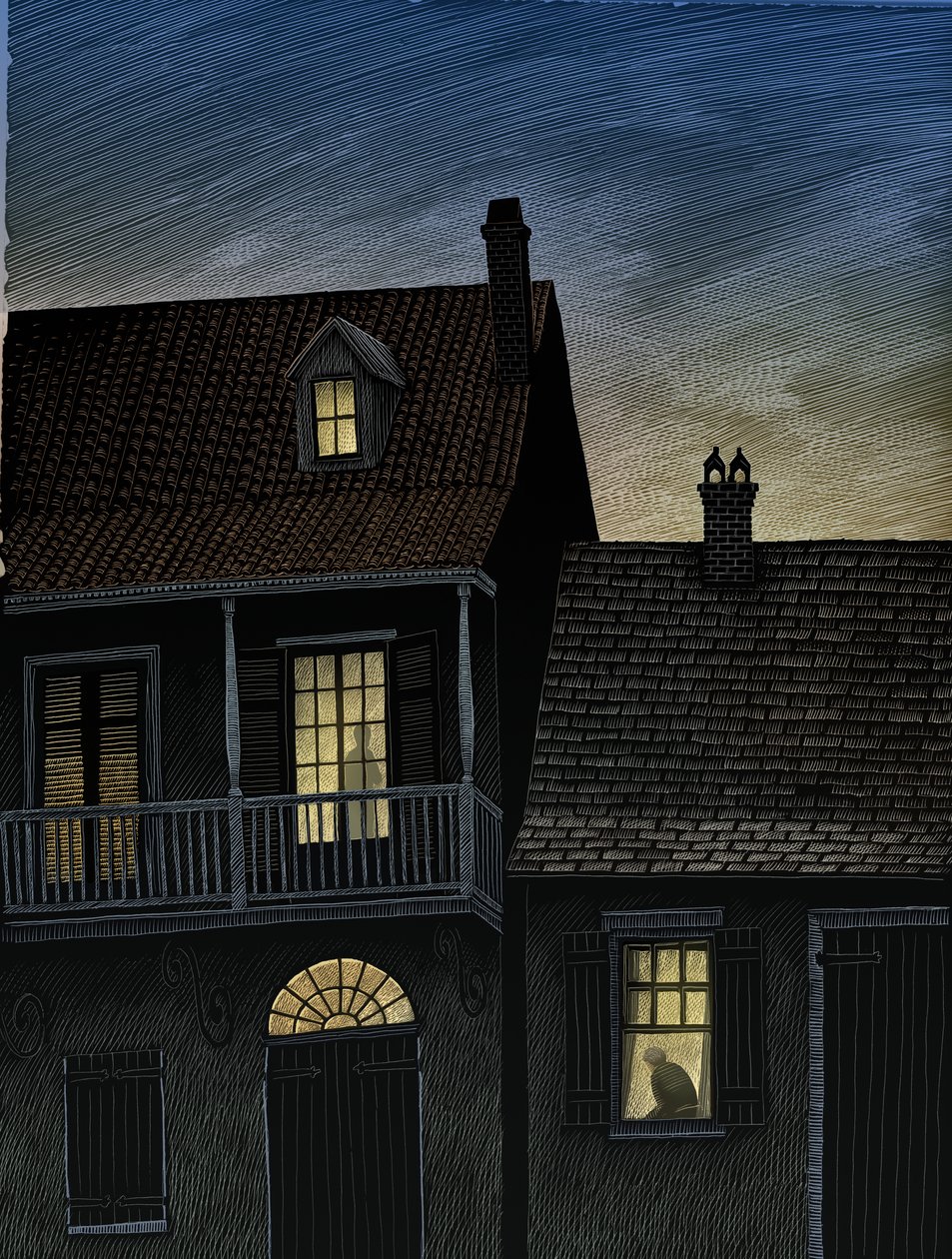 Vieux Carré, 2009 (karalama tahtası, dijital olarak renklendirilmiş) by Scott McKowen