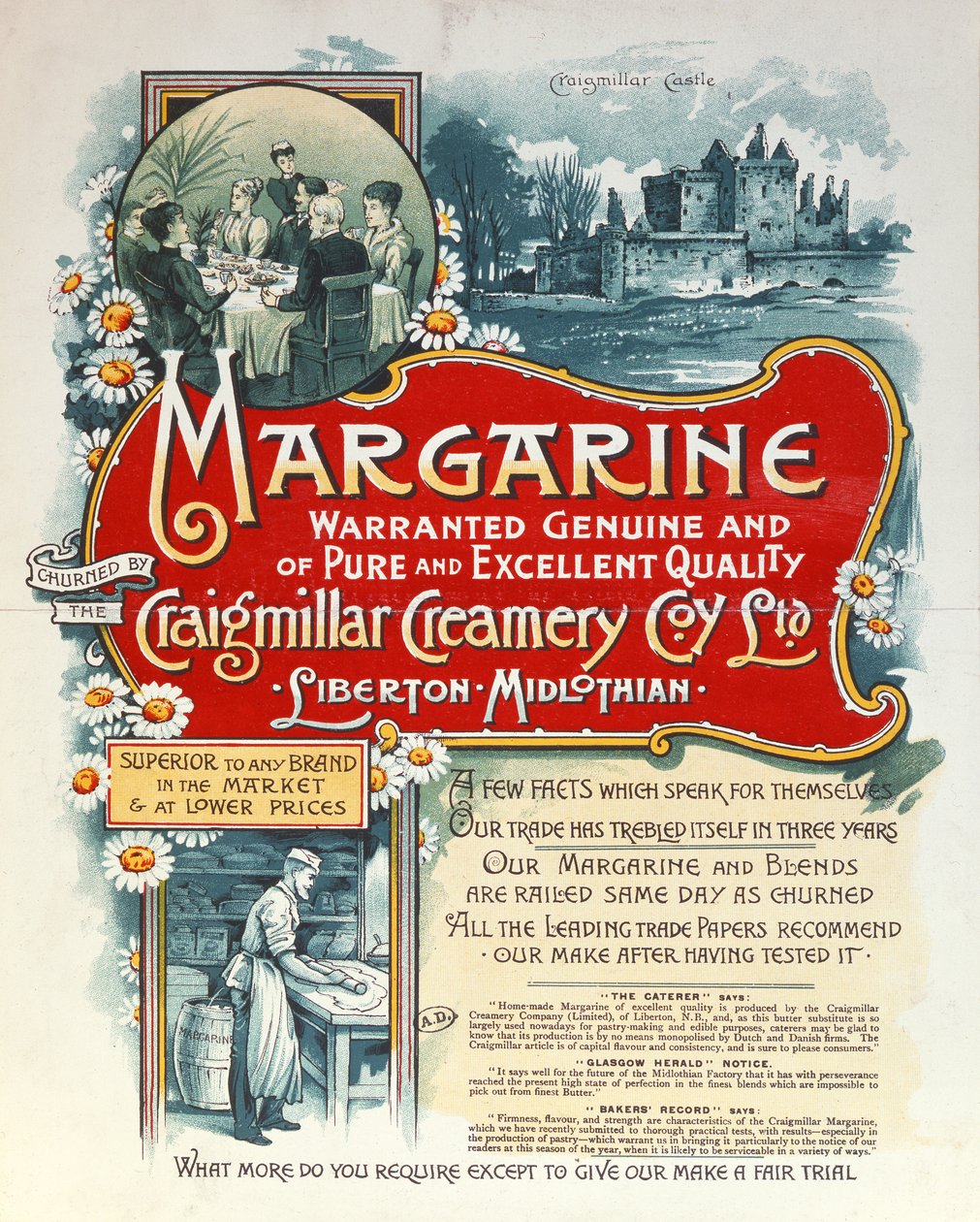 Craigmillar Creamery tarafından üretilen margarin reklamı by Scottish School