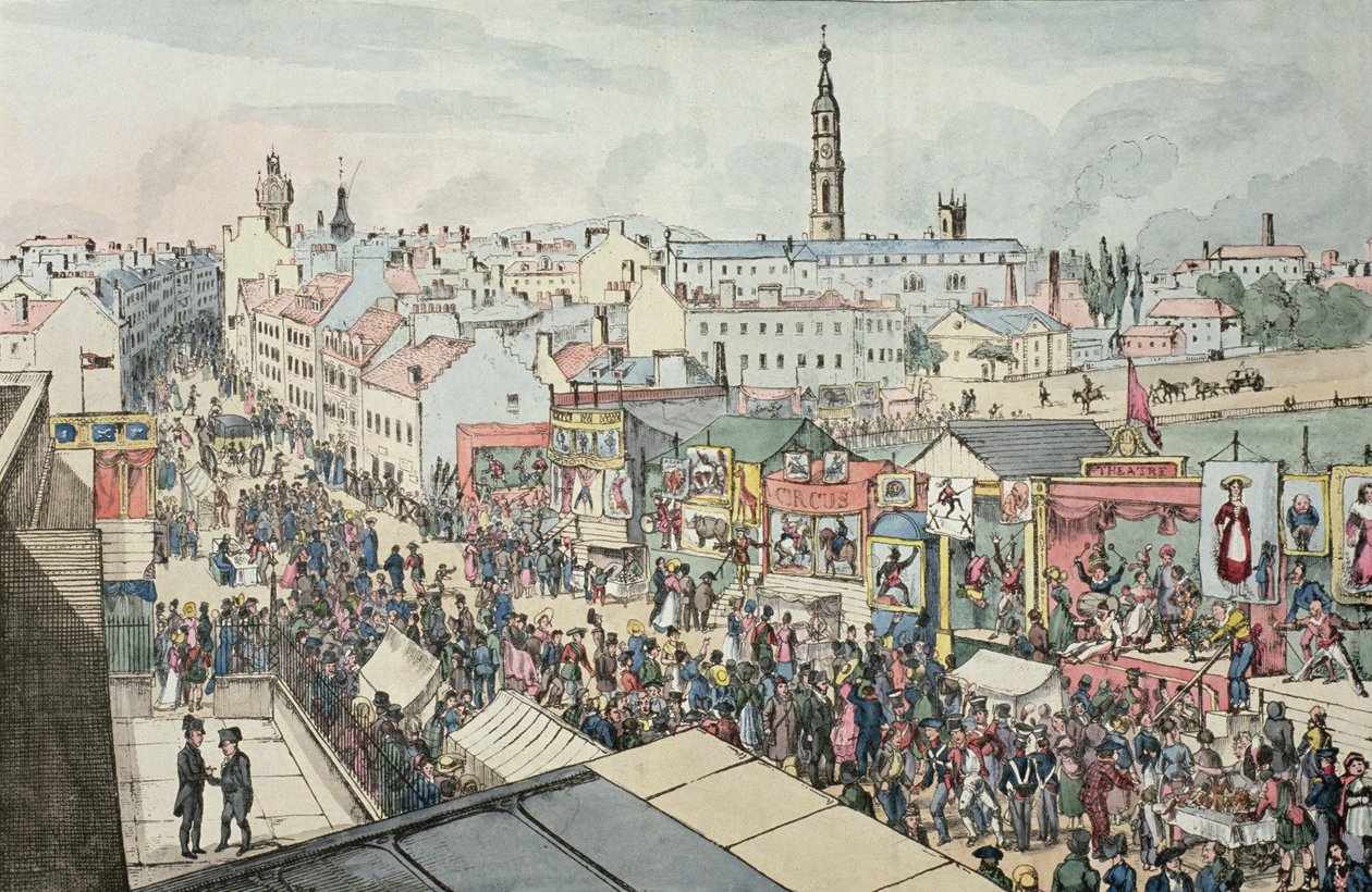 Glasgow Gözetleme Camından Glasgow Fuarı çizimi, 1825 by Scottish School