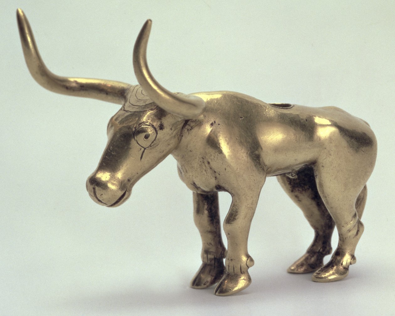 Figure of a bull, from the Maikop burial mound of the Northern Caucasus, 3rd millennium BC (gold) by Scythian