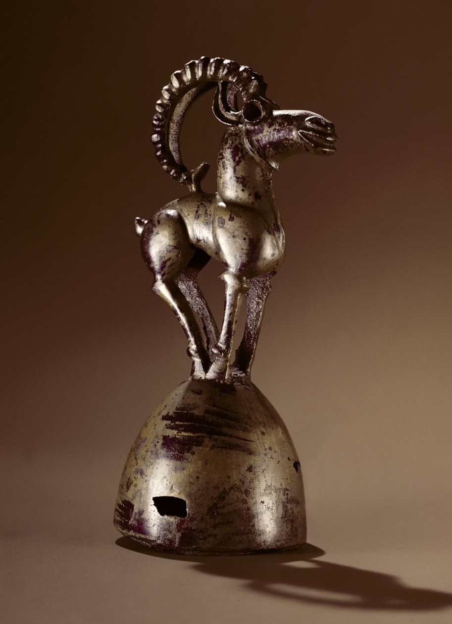 Bir dağ keçisi ile Finial (bronz) by Scythian