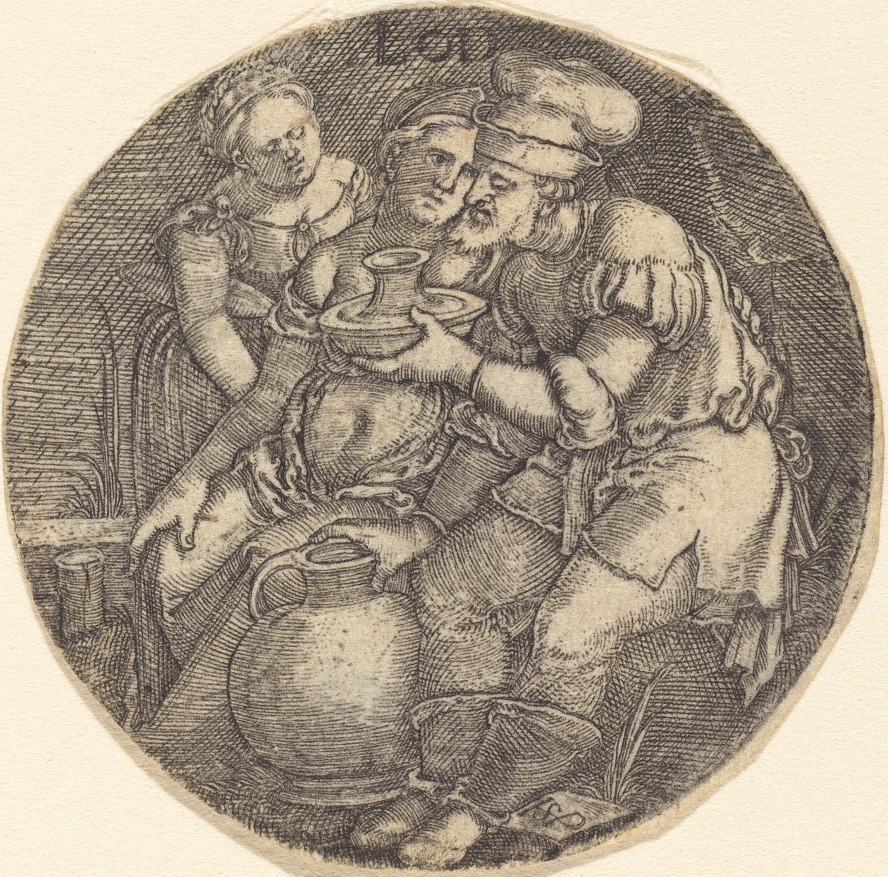 Lût ve Kızları by Sebald Beham