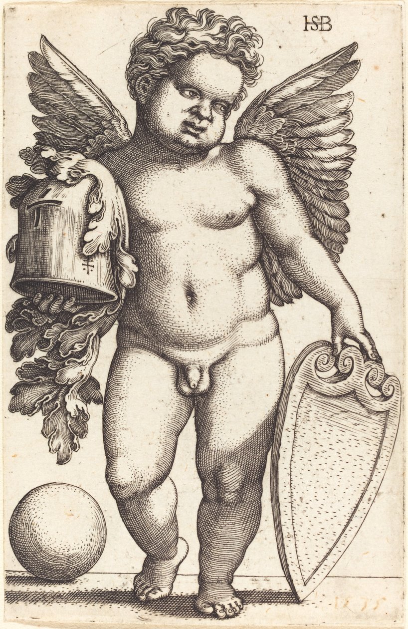 Bir Arması Tutan Erkek Dahi by Sebald Beham