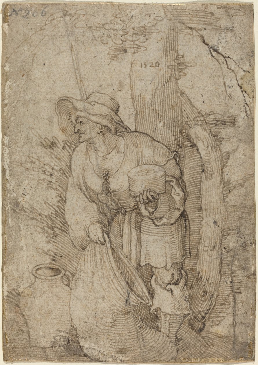 Ağacın Altında Duran Yaşlı Adam by Sebald Beham