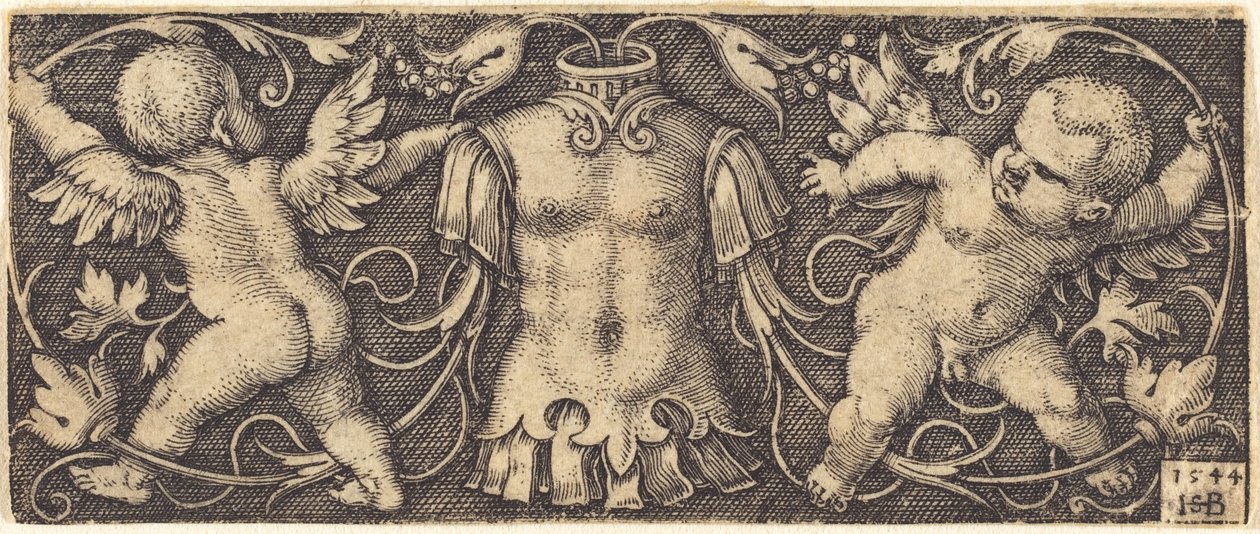 Zırhlı ve İki Cinli Süsleme by Sebald Beham