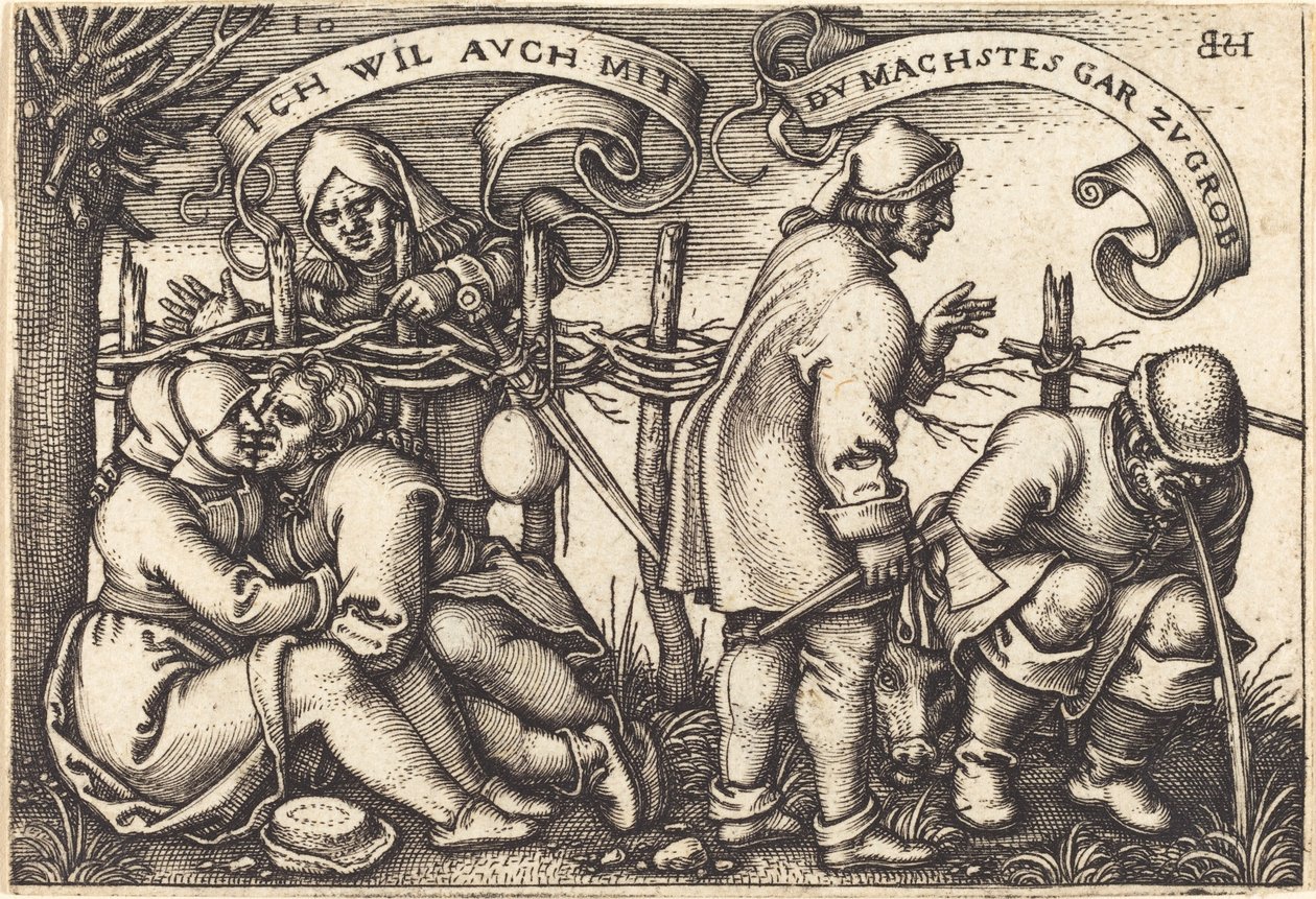 Çitin Arkasındaki Köylüler by Sebald Beham