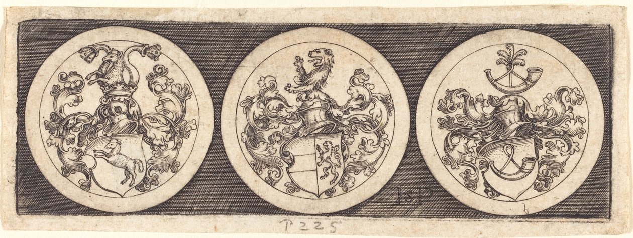 Armalı Üç Madalya by Sebald Beham