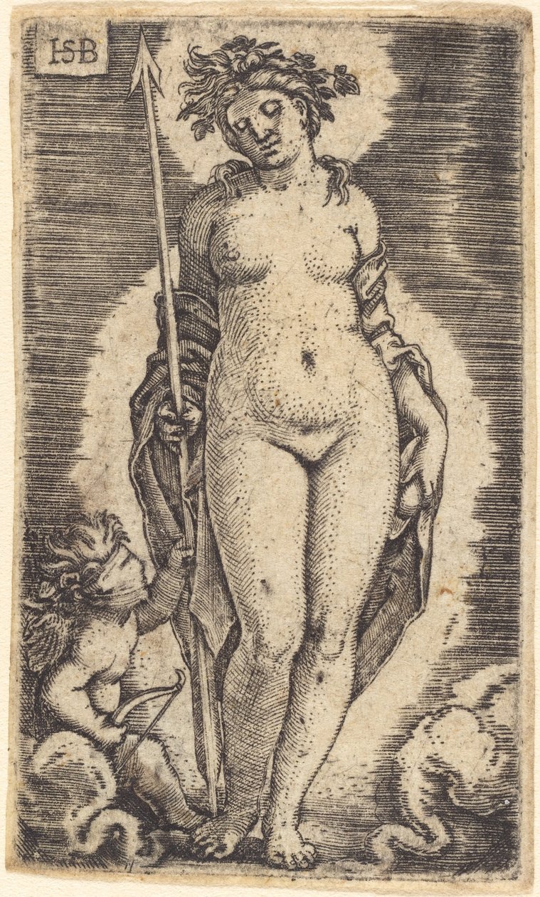 Venüs ve Aşk Tanrısı by Sebald Beham