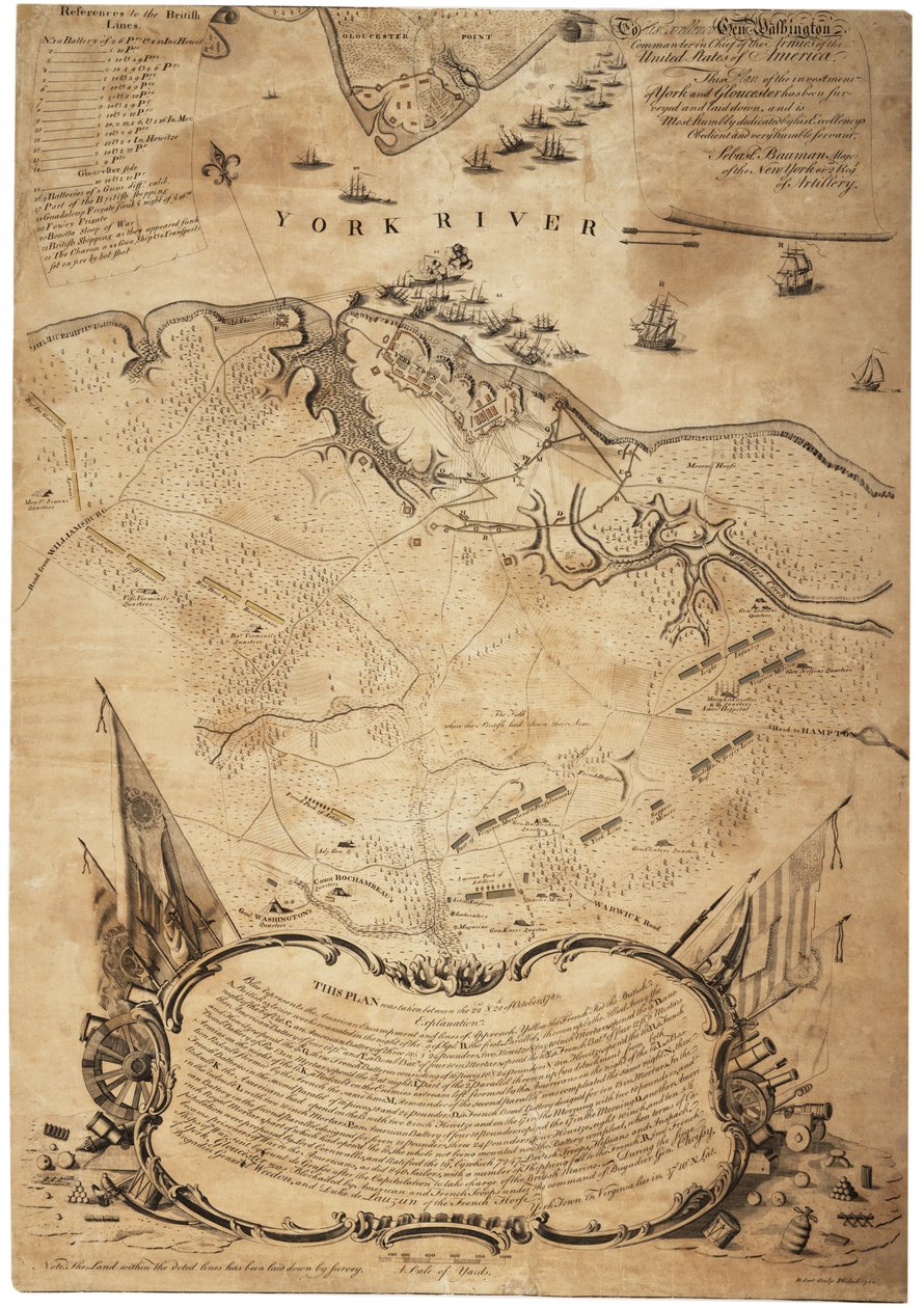 York ve Gloucester (Va.) [Yorktown] yatırım planı, c.Şubat 1782 by Sebastian Bauman
