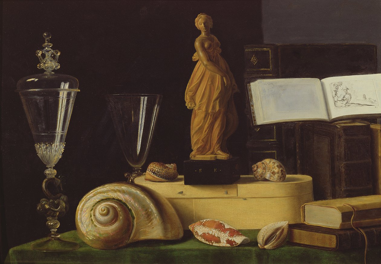 Still Life with a Statuette and Shells, c.1630  by Sebastian Stoskopff