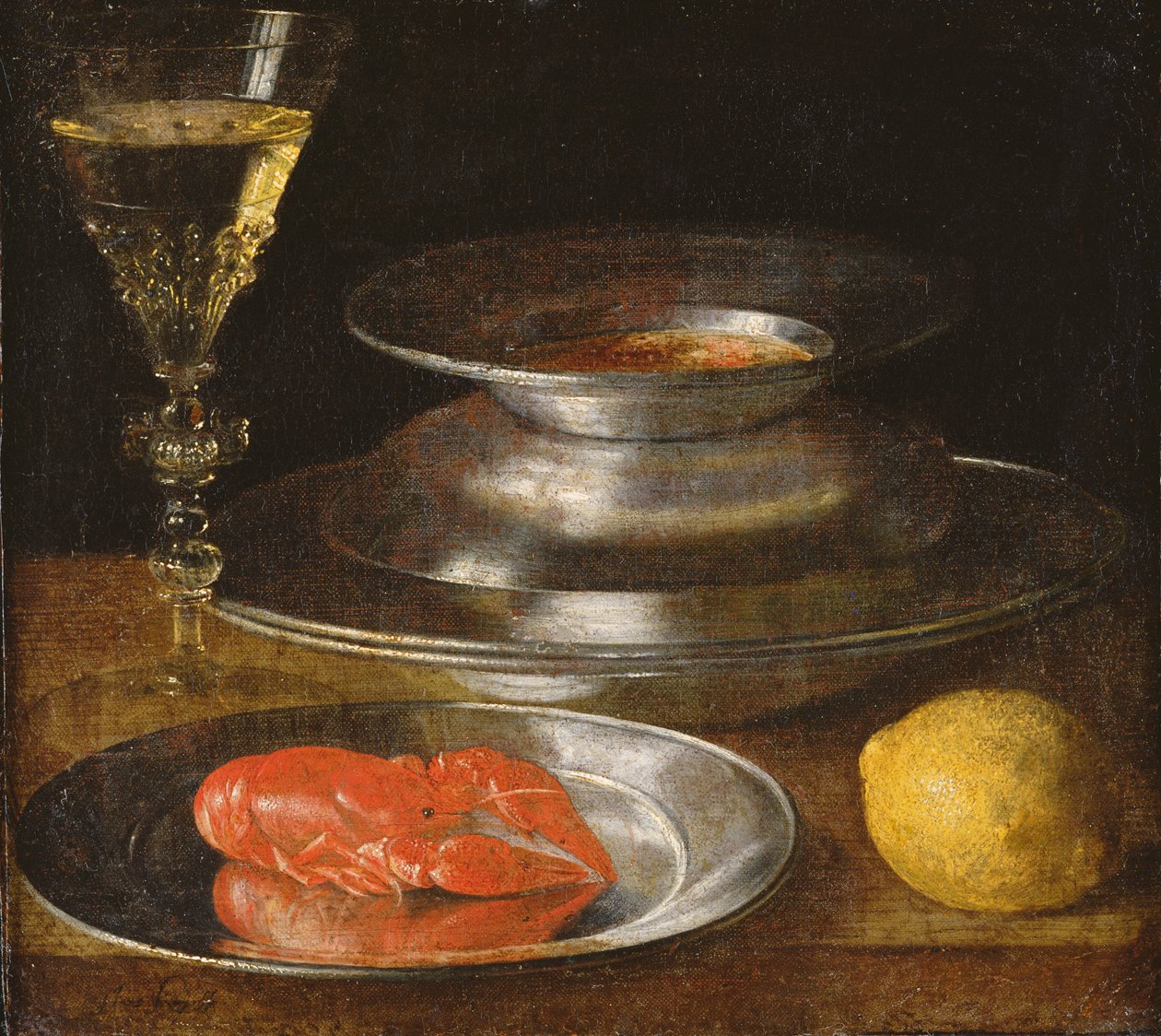 Istakoz ile natürmort, c.1630 by Sebastian Stoskopff
