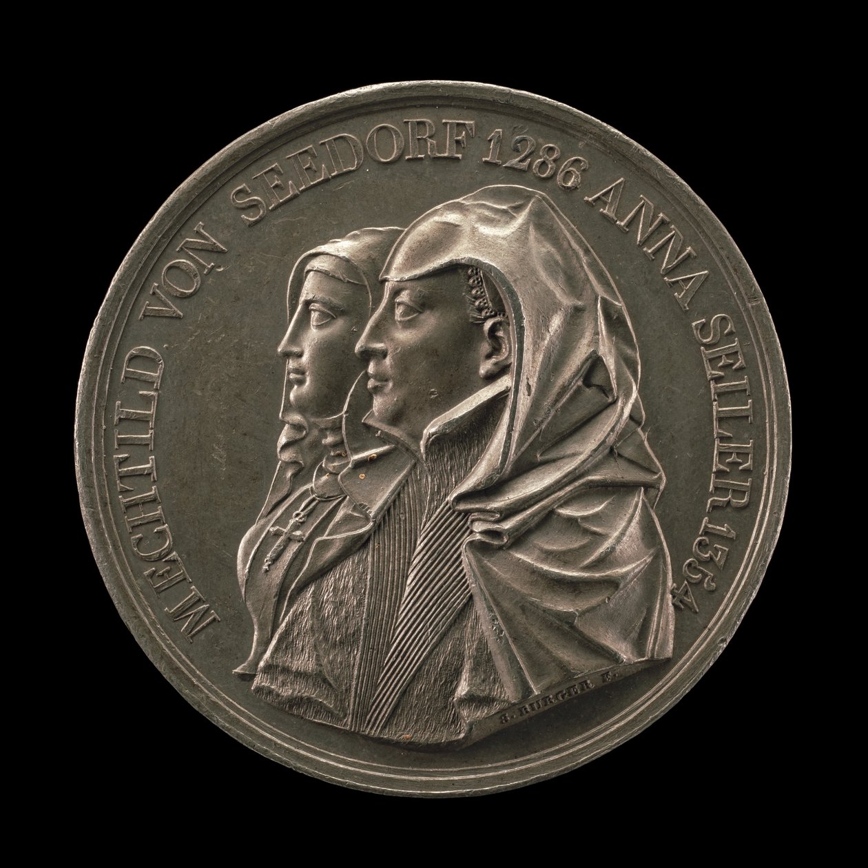 Mechtild von Seedorf ve Anna Seiler [ön yüz], 1818. by Sebastian Burger