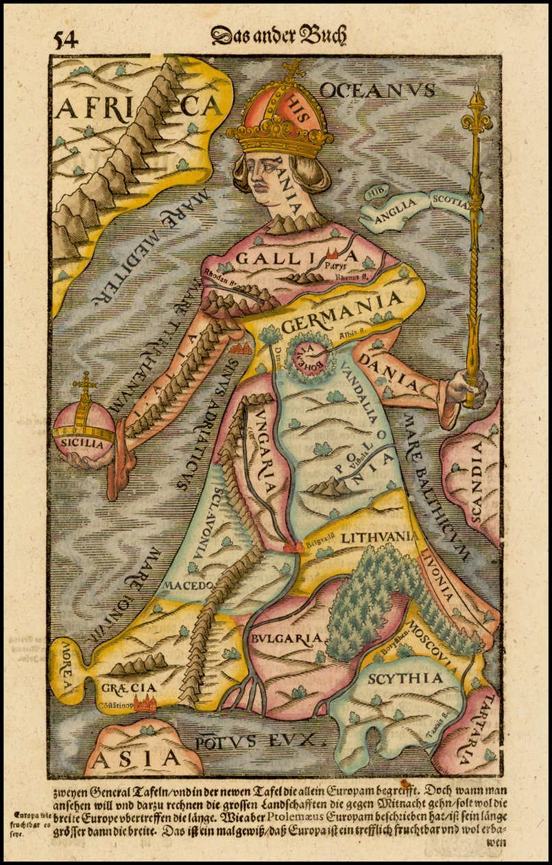 Europa regina Queen Europe Cosmographia