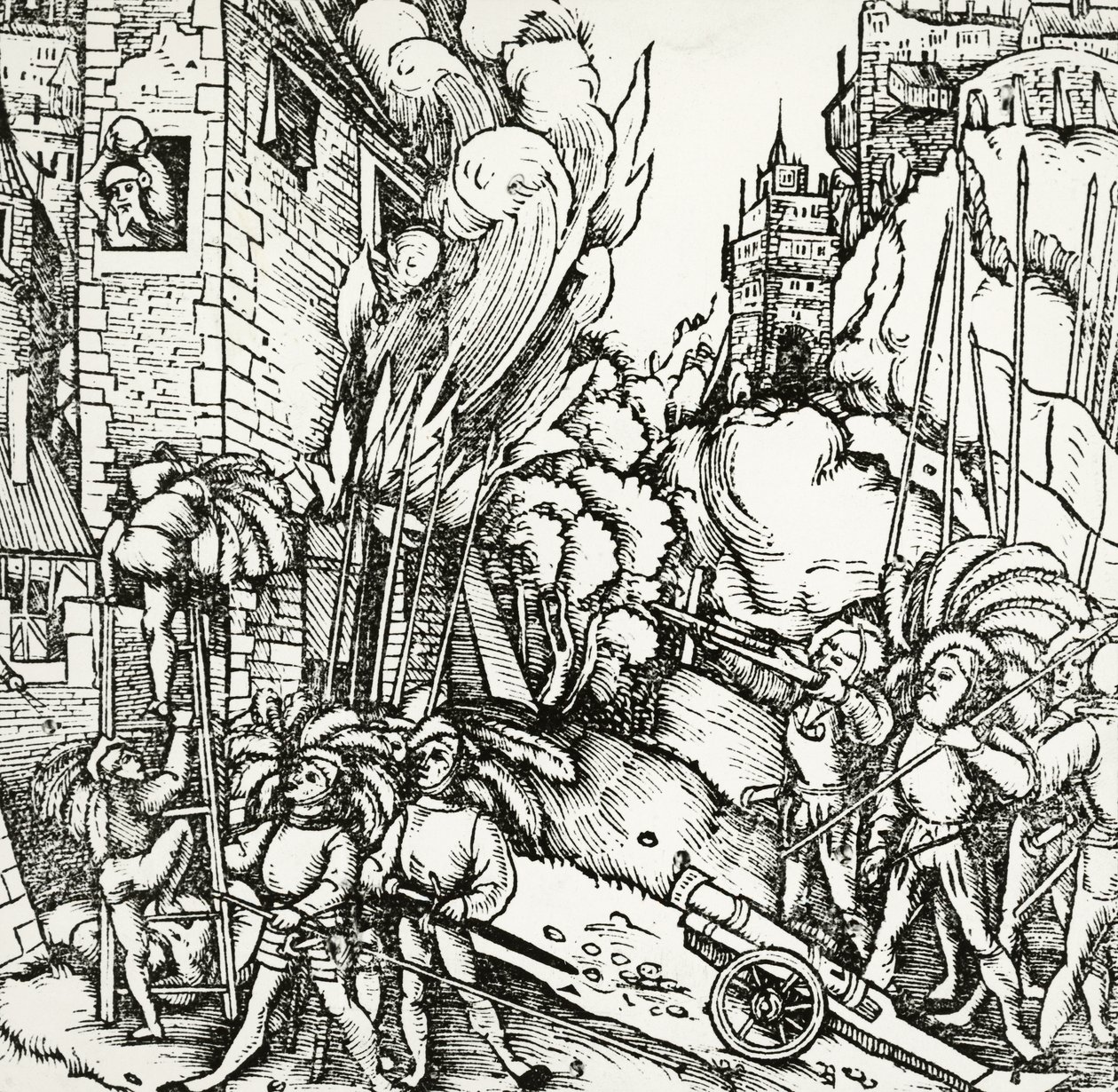 Kartaca Kuşatması, Sebastian Munster (1488-1552) tarafından Universalis Cosmographia'dan (Evrensel Kozmoloji) alınan gravür. Almanya by Sebastian Munster