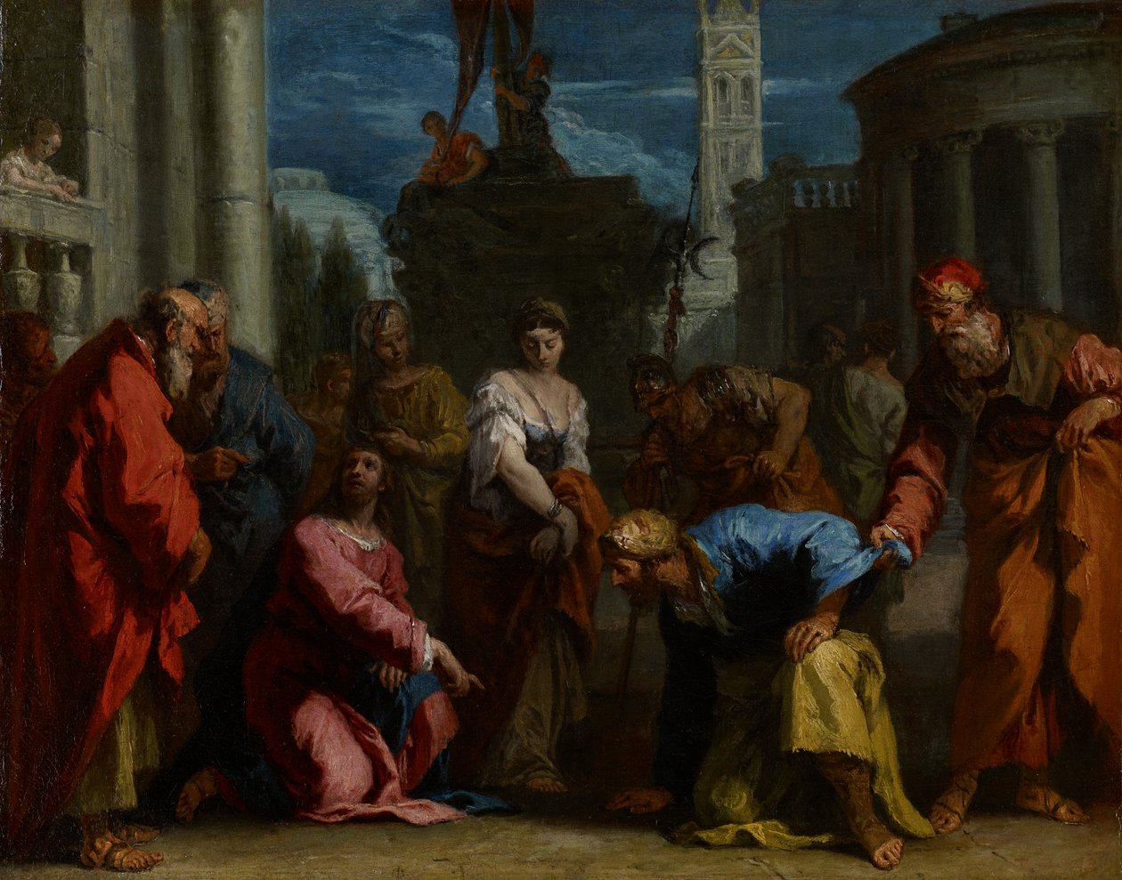 İsa ve Zina Edilen Kadın, c.1710 by Sebastiano Ricci